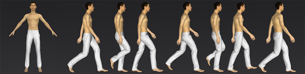 A New Method to Evaluate the Dynamic Air Gap Thickness and Garment Sliding of Virtual Clothes During Walking