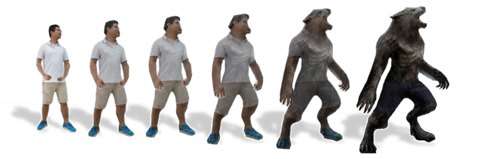 An Interactive Human Morphing System with Self-occlusion Enhancement